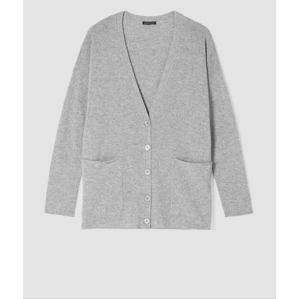 NWOT Eileen Fisher Italian Cashmere V-Neck Cardigan, Lrg $397